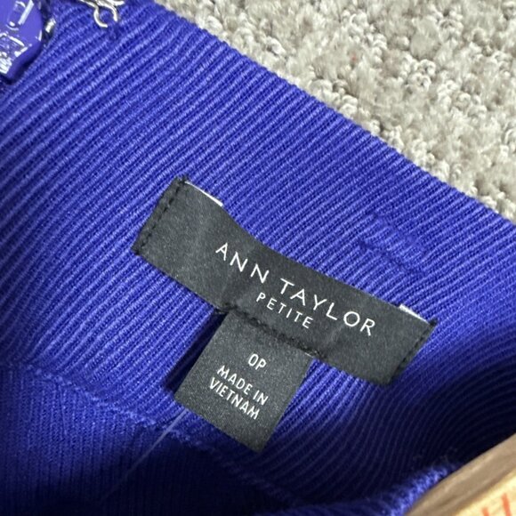 Ann Taylor Skirt Purple Belted Women’s Size 0 Petite NWT - Picture 8 of 11
